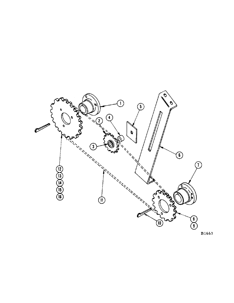 Схема запчастей Case IH 960 - (090) - CHAIN CYLINDER DRIVE AND TIGHTENER (66) - THRESHING