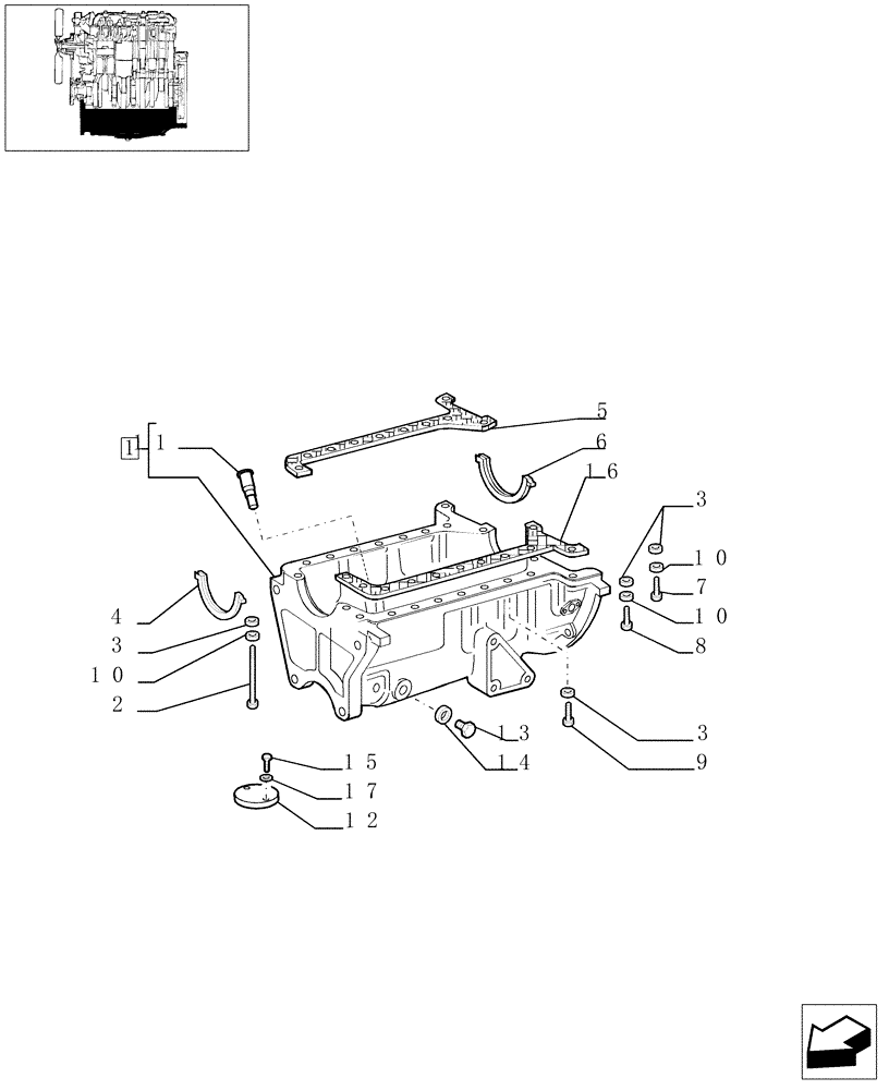 Схема запчастей Case IH JX1075N - (0.04.2) - OIL PAN (01) - ENGINE