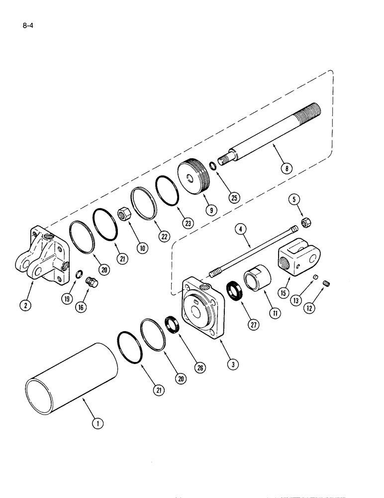 Схема запчастей Case IH 6500 - (8-4) - HYDRAULIC CYLINDER (08) - HYDRAULICS