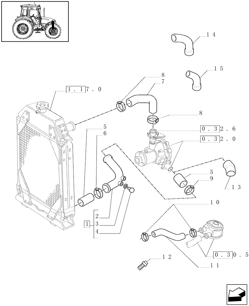 Схема запчастей Case IH JX95 - (1.17.2[02]) - PIPES (02) - ENGINE EQUIPMENT