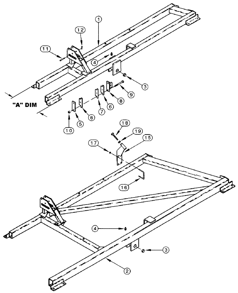 Схема запчастей Case IH 3950 - (9-02) - WING FRAME (09) - CHASSIS/ATTACHMENTS