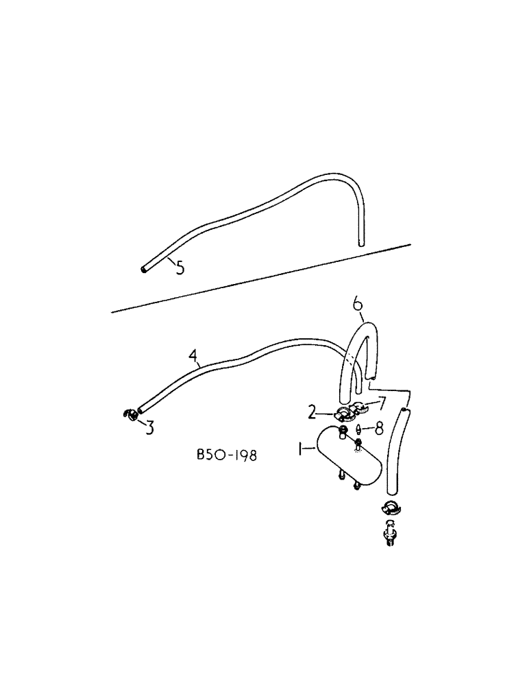 Схема запчастей Case IH 484 - (04-03[A]) - BRAKES, BRAKE RESERVOIR AND HOSES, TRACTOR WITH SERIAL NO. 3075 AND ABOVE (5.1) - BRAKES