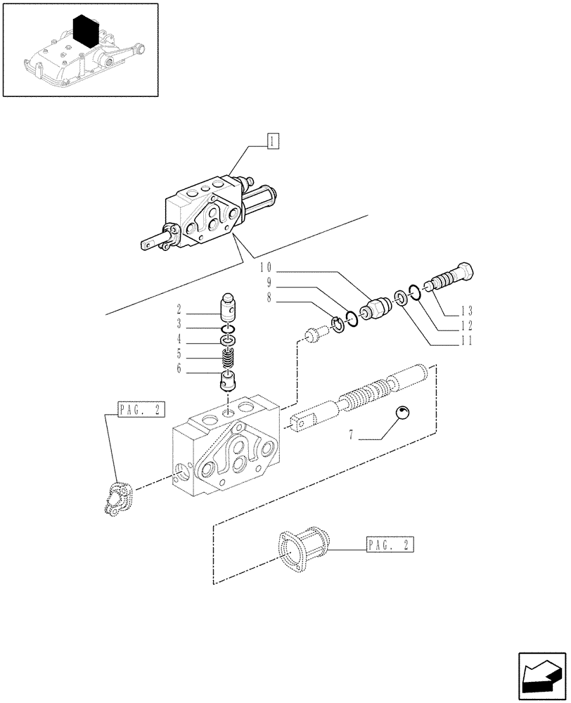 Схема запчастей Case IH JX1075N - (1.82.7/02D[01]) - SIMPLE/DOUBLE-ACTING CONTROL VALVE WITH FLOAT COMMUTATION - BREAKDOWN - D5484 (07) - HYDRAULIC SYSTEM