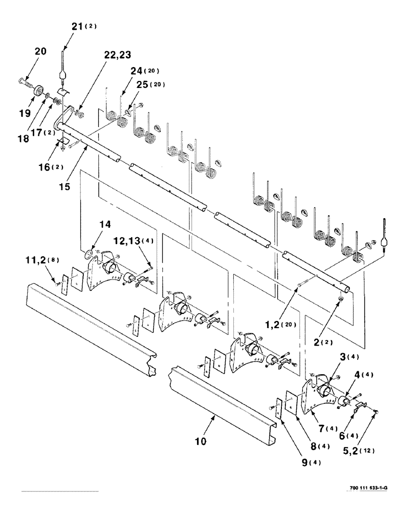 Схема запчастей Case IH 8360 - (6-16) - REEL BAT AND TINE TUBE ASSEMBLY, 14 FOOT, TINE TUBE ASSEMBLY "B" (09) - CHASSIS