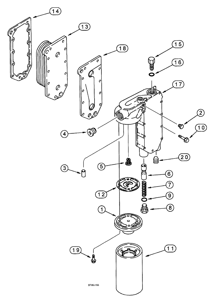 Схема запчастей Case IH SPX4260 - (044) - OIL FILTER AND COOLER (10) - ENGINE