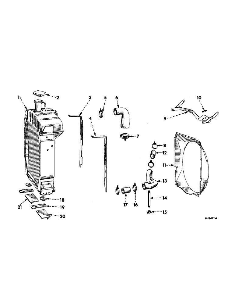 Схема запчастей Case IH 340 - (049) - COOLING SYSTEM, RADIATOR, FARMALL AND INTERNATIONAL 340 COOLING SYSTEM