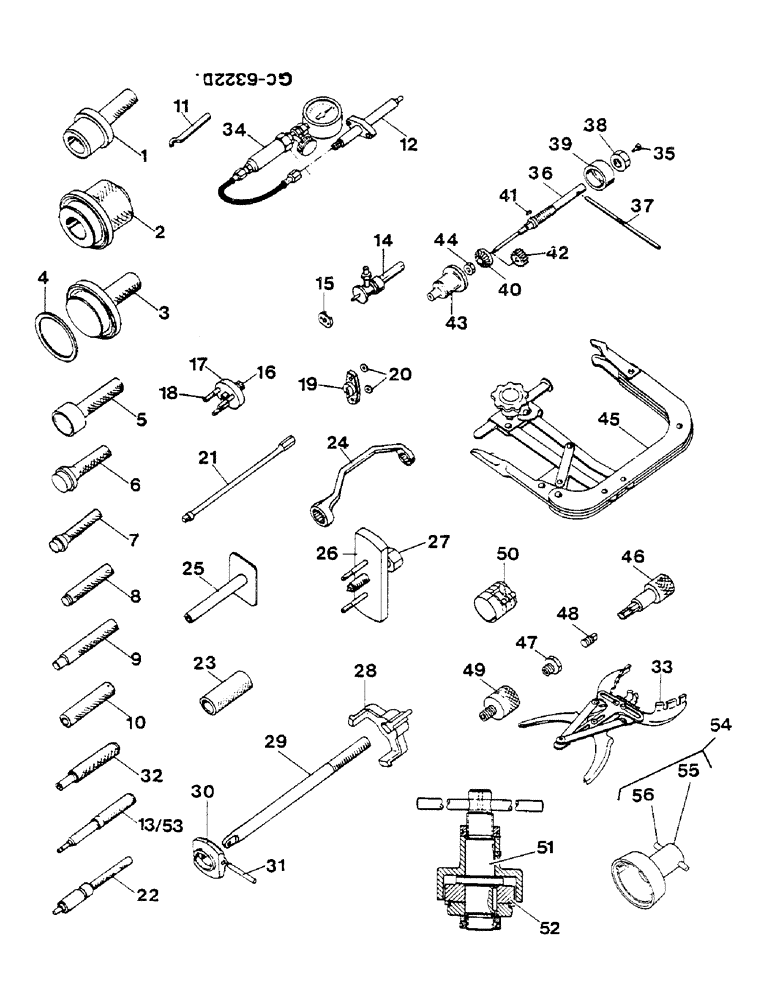 Схема запчастей Case IH D-179 - (02-02) - SERVICE TOOLS FOR ENGINE 