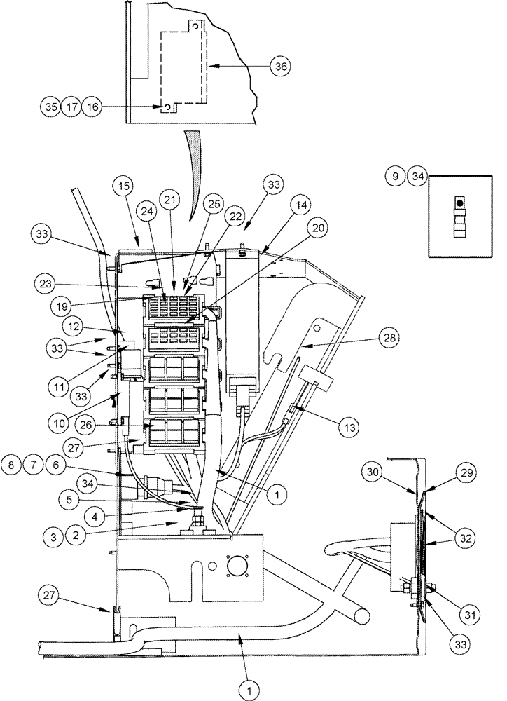 Схема запчастей Case IH CPX610 - (04-04) - HARNESS, MAIN CAB - RIGHT HAND PEDESTAL (06) - ELECTRICAL SYSTEMS