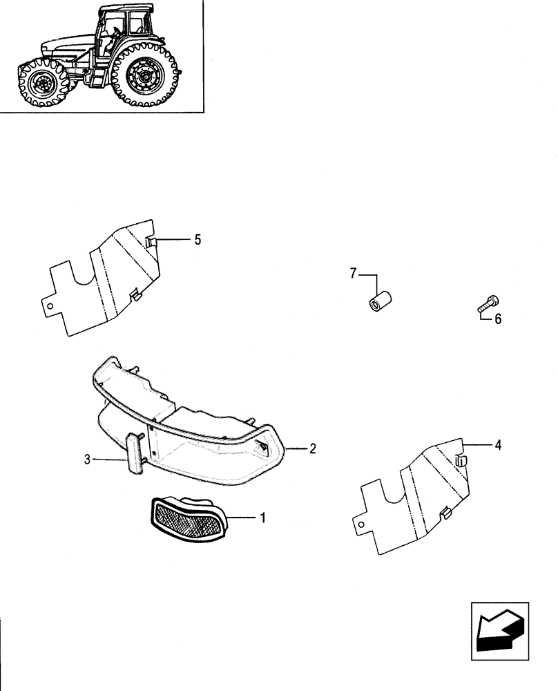 Схема запчастей Case IH JX95 - (1.75.6/02[01]) - (VAR.007) NORTH AMERICA VERSION - HEADLIGHTS (06) - ELECTRICAL SYSTEMS