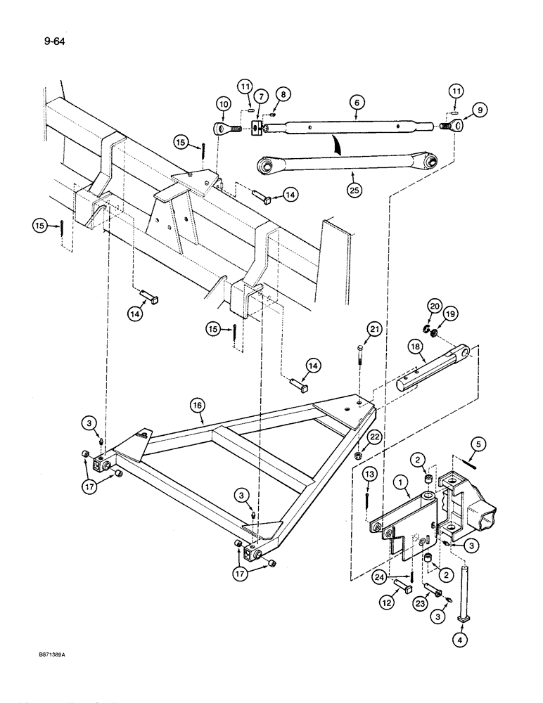 Схема запчастей Case IH 8600 - (9-064) - TOOLBAR HITCH PARTS (09) - CHASSIS/ATTACHMENTS