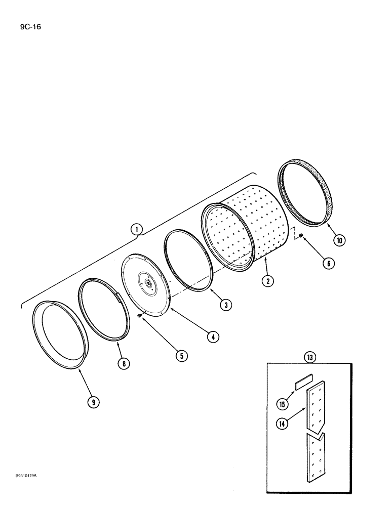 Схема запчастей Case IH 950 - (9C-16) - SEED DRUM (09) - CHASSIS/ATTACHMENTS