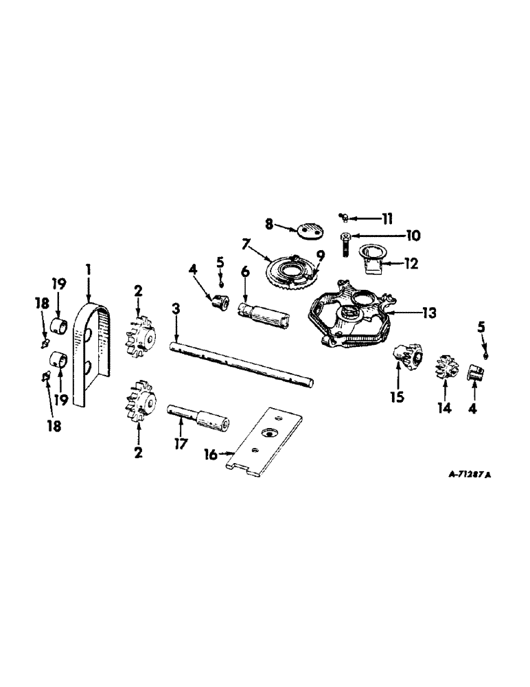 Схема запчастей Case IH 185 - (B-10) - HOPPER BRACKET AND DRIVE SHAFT EXTENSION, FOR USE WITH COMBINATION STRAIGHT SIDE HOPPER 