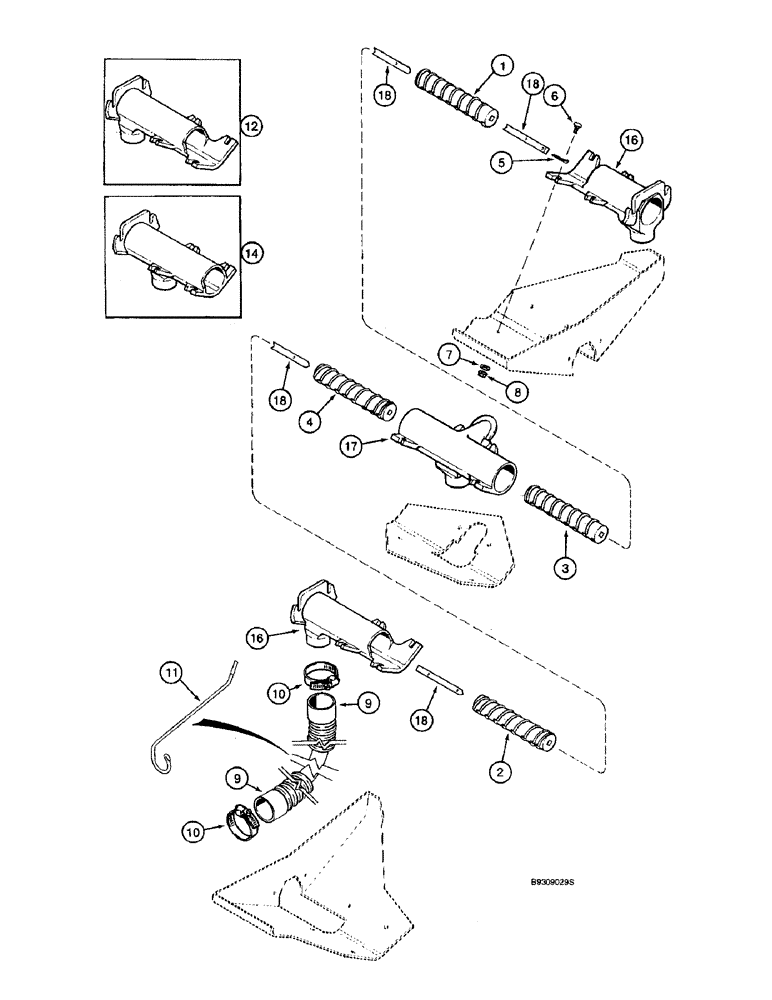 Схема запчастей Case IH 955 - (9F-072) - DRY FERTILIZER HOPPER AUGERS, 12 AND 16 ROW NARROW - FRONT (09) - CHASSIS/ATTACHMENTS