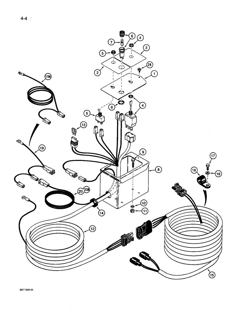 Схема запчастей Case IH 8600 - (4-04) - ROW MARKER AND HITCH LOCKOUT CONTROLS (04) - ELECTRICAL SYSTEMS