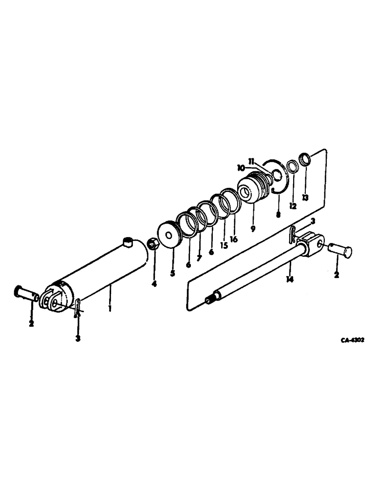 Схема запчастей Case IH 315 - (A-29) - HYDRAULIC CYLINDER, MACHINES BUILT 1977 AND SINCE, UNITS D AND E 