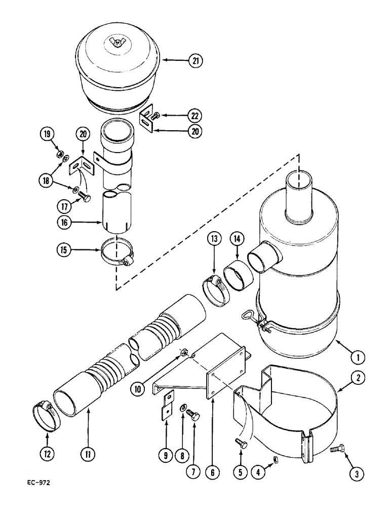 Схема запчастей Case IH 248 - (2-128) - OIL BATH AIR CLEANER, 585 (02) - ENGINE