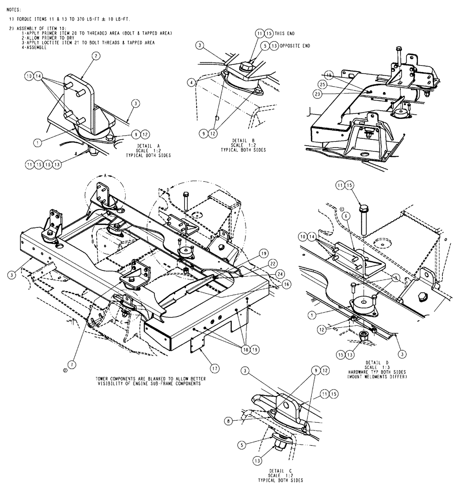 Схема запчастей Case IH SPX4410 - (03-036) - ENGINE MOUNTING GROUP (01) - ENGINE