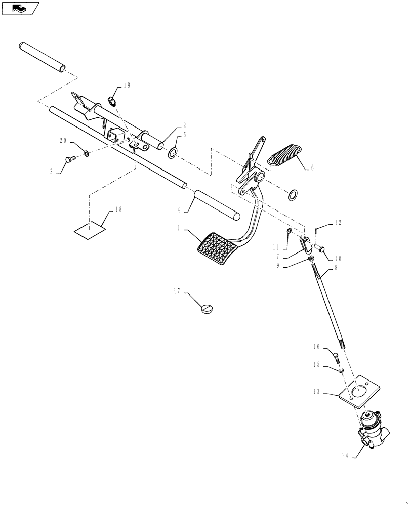 Схема запчастей Case IH TITAN 4530 - (33.300.01) - SERVICE BRAKE CONTROL (33) - BRAKES & CONTROLS