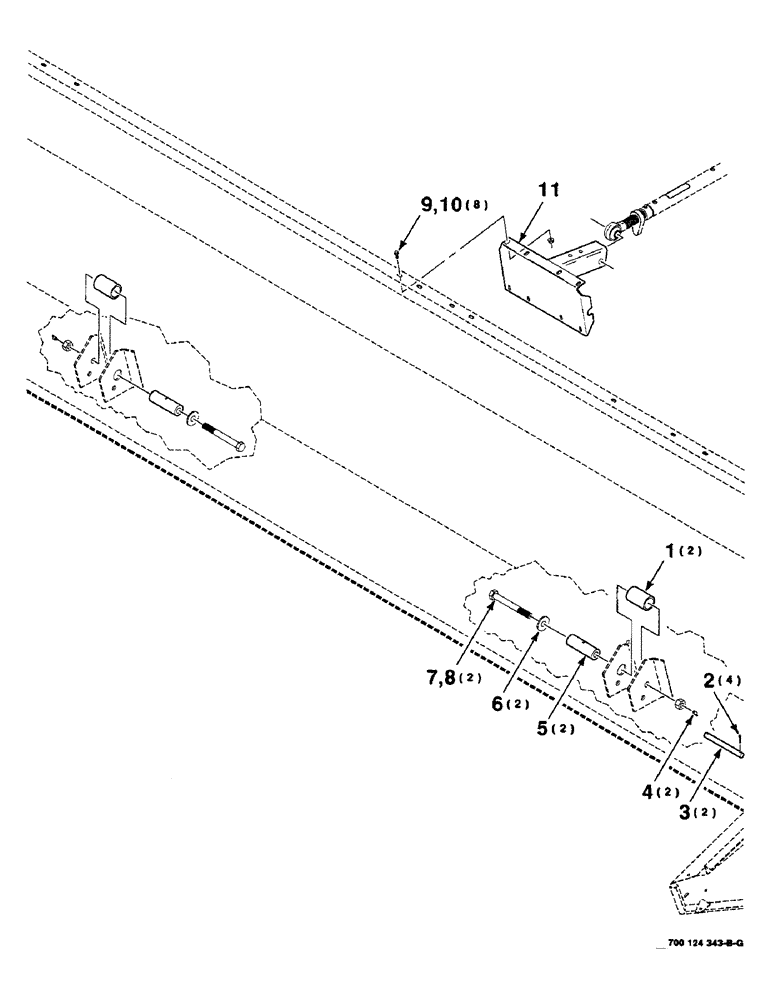 Схема запчастей Case IH 8840 - (7-02) - HEADER MOUNTING ASSEMBLY (S.N. CFH0032001 THRU CFH0032660) (58) - ATTACHMENTS/HEADERS