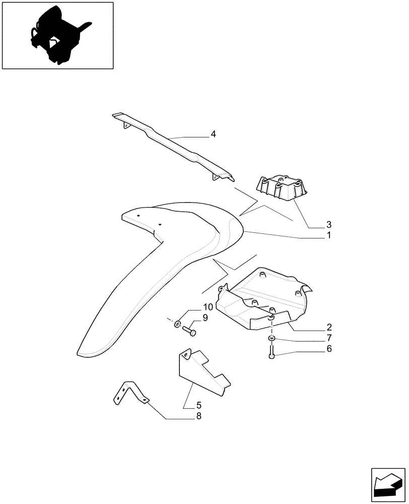 Схема запчастей Case IH MXU110 - (1.87.1[01]) - REAR FENDERS (L/ CAB) - C5161 (08) - SHEET METAL