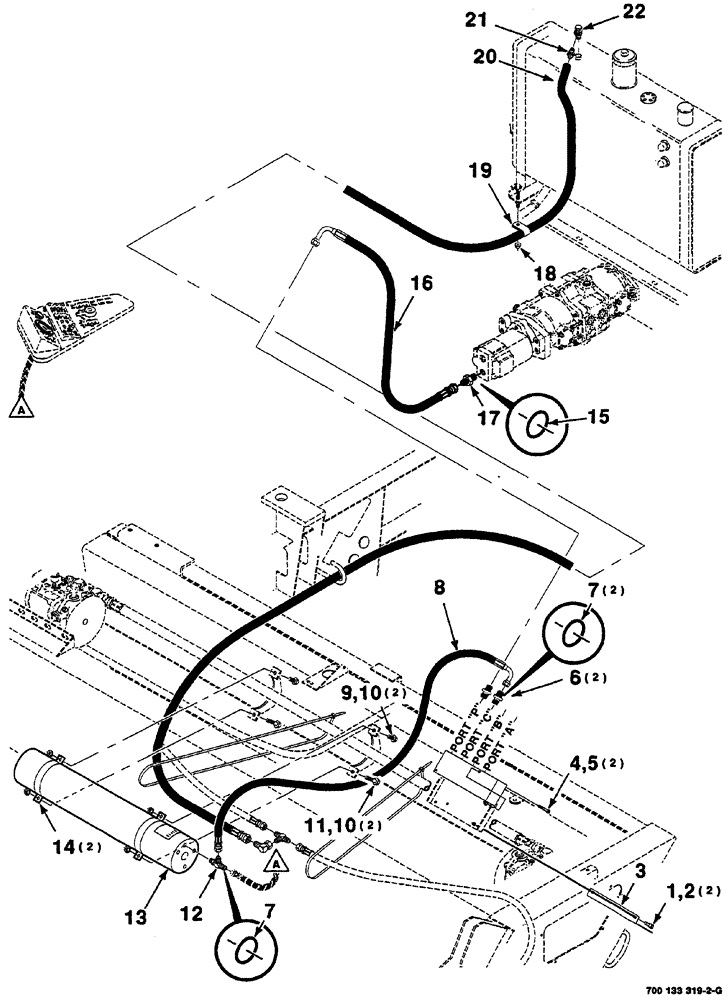 Схема запчастей Case IH 8870 - (08-32) - HEADER LIFT HYDRAULIC ASSEMBLY (35) - HYDRAULIC SYSTEMS