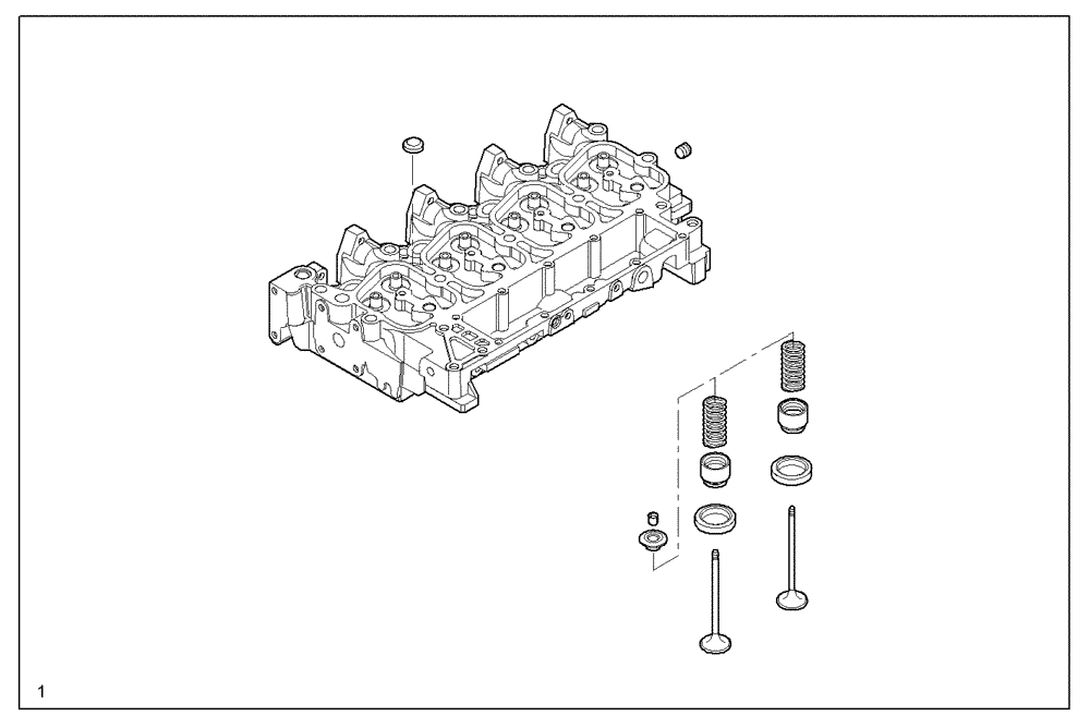 Схема запчастей Case IH F4BE0484F D606 - (0610.048) - CYLINDER HEAD with mobile elements 