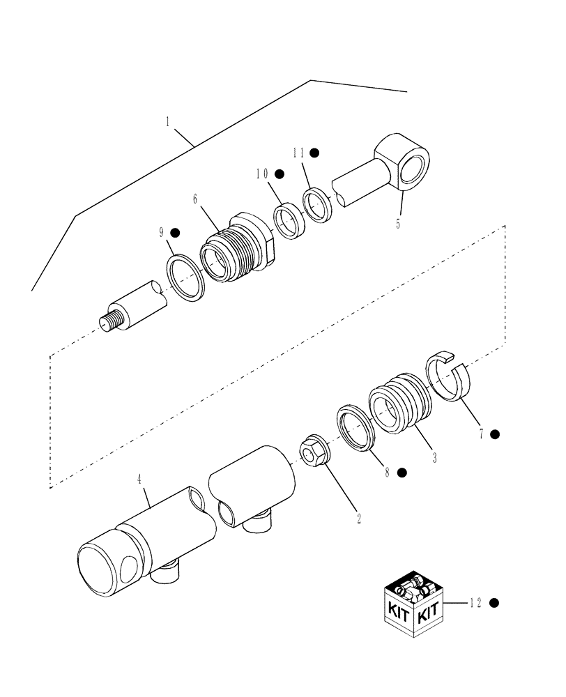 Схема запчастей Case IH LX360 - (005) - BUCKET CYLINDER (35) - HYDRAULIC SYSTEMS