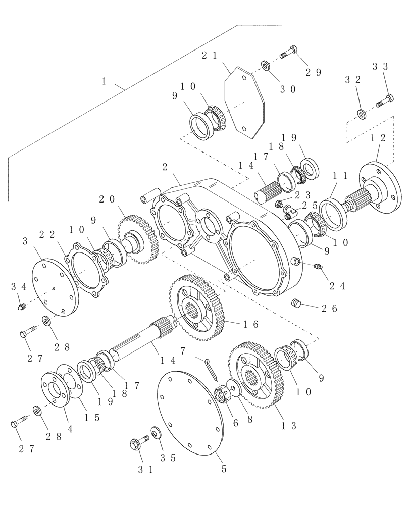 Схема запчастей Case IH HDX161 - (007) - GEARBOX, COMPONENTS (58) - ATTACHMENTS/HEADERS