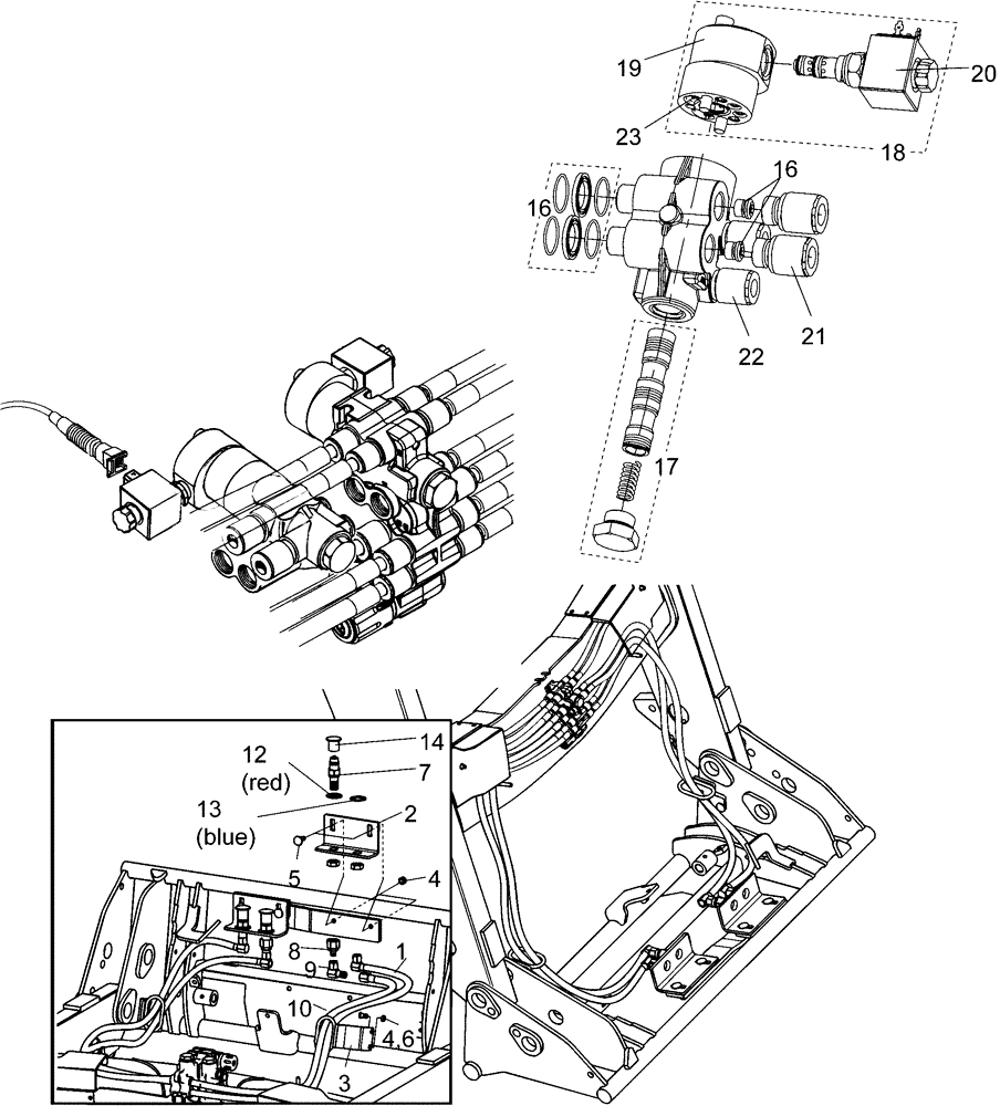 Схема запчастей Case IH LX750 - (35.734.AA[03]) - 4TH FUNCTION HYDRAULICS (35) - HYDRAULIC SYSTEMS