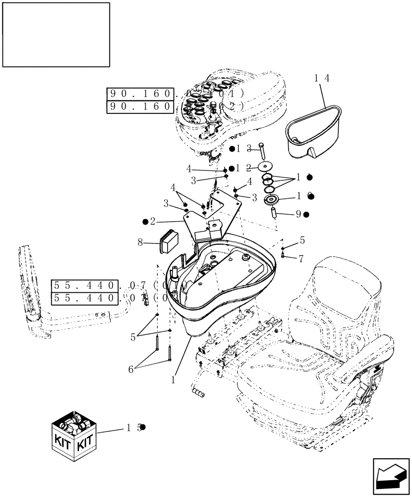 Схема запчастей Case IH 8010 - (55.785.01) - CONSOLE, R.H., TOUCH SCREEN DISPLAY (55) - ELECTRICAL SYSTEMS