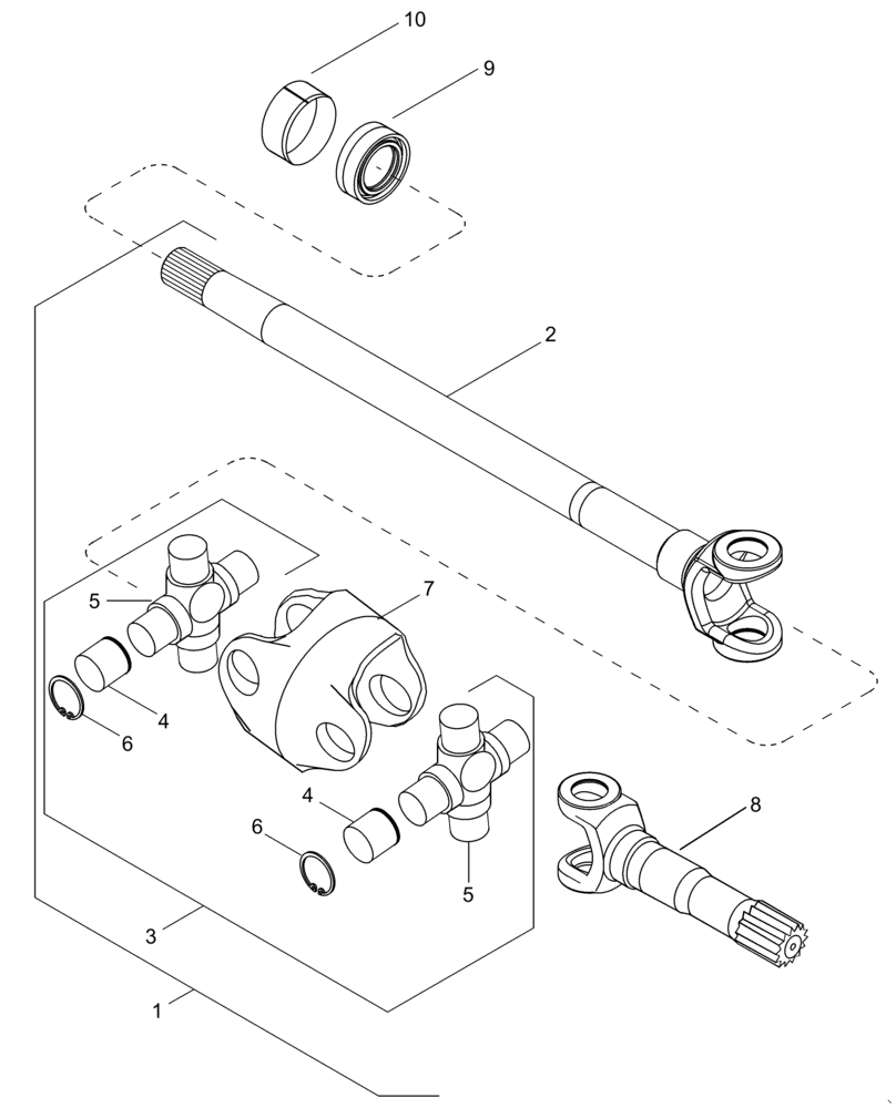 Схема запчастей Case IH MAGNUM 335 - (05-23) - FRONT AXLE DRIVE SHAFTS - CLASS V - STANDARD AND SUSPENDED MFD - MAGNUM 275, 305 AND 335 (05) - STEERING