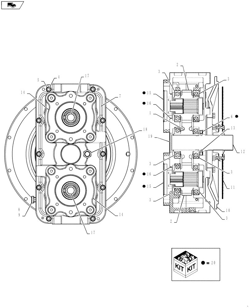 Схема запчастей Case IH 4430 - (29.202.02) - HYDROSTATIC PUMP DRIVE GEARBOX BREAKDOWN (29) - HYDROSTATIC DRIVE