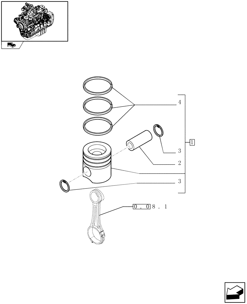 Схема запчастей Case IH F4GE9684R J600 - (0.08.2) - PISTON - ENGINE (504264406) 