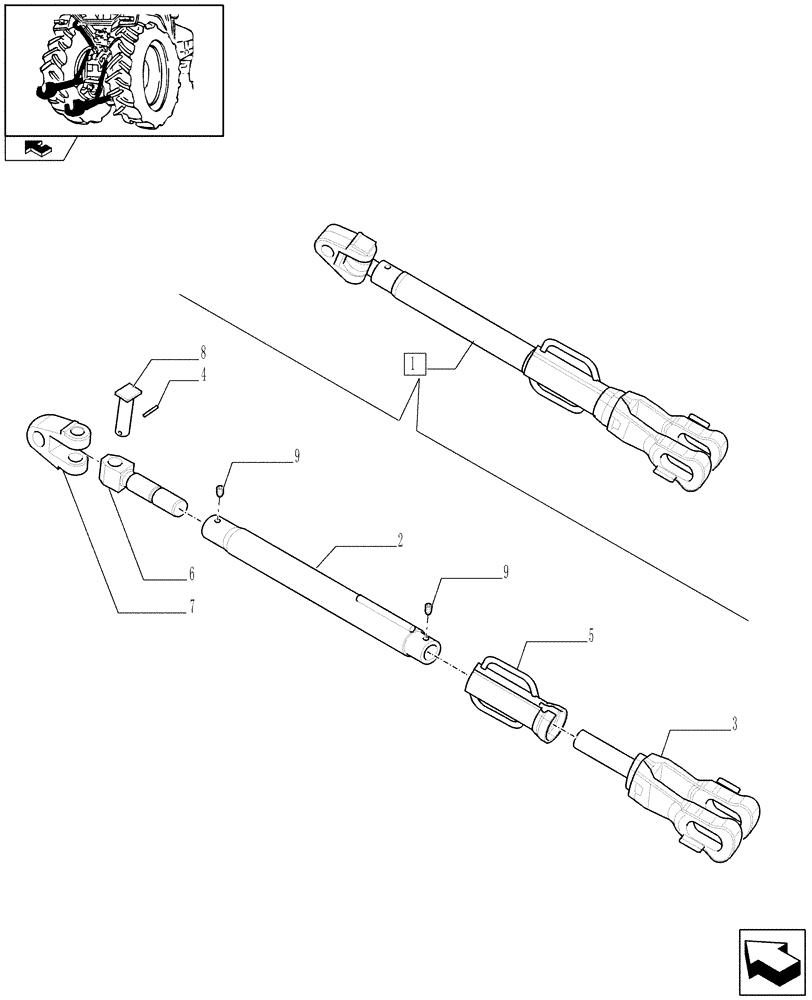 Схема запчастей Case IH PUMA 225 - (1.89.6/ F) - LIFT LINK ASSEMBLY "CBM" - BREAKDOWN - D6898 (09) - IMPLEMENT LIFT