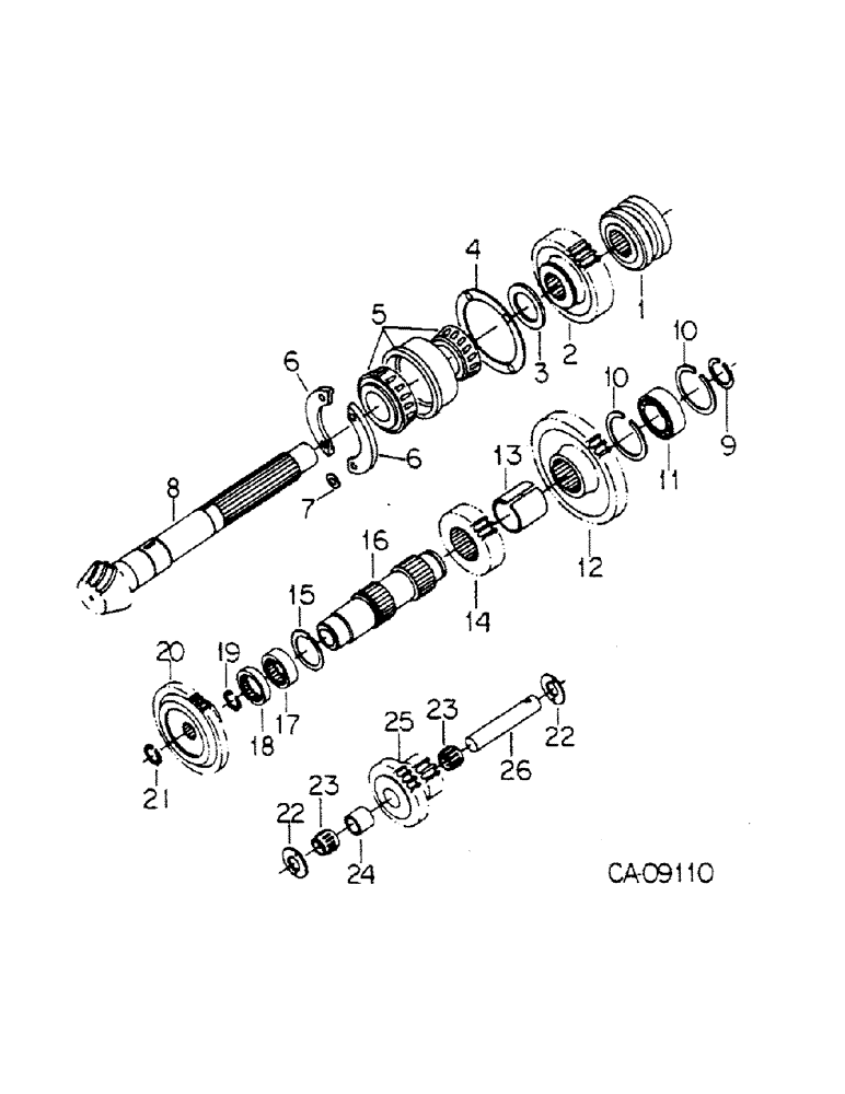 Схема запчастей Case IH 784 - (07-03) - DRIVE TRAIN, RANGE TRANSMISSION, IN REAR FRAME (04) - Drive Train