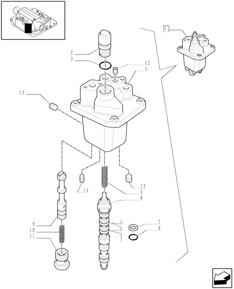 Схема запчастей Case IH MAXXUM 110 - (1.82.4/01A[01]) - LOAD SENSING VALVE - BREAKDOWN (VAR.330840-331840-331914) (07) - HYDRAULIC SYSTEM