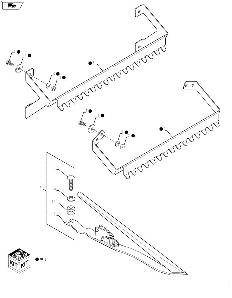 Схема запчастей Case IH 3020-30 - (88.058.19) - DIA KIT, CROP LIFTERS AND SUPPORT (88) - ACCESSORIES