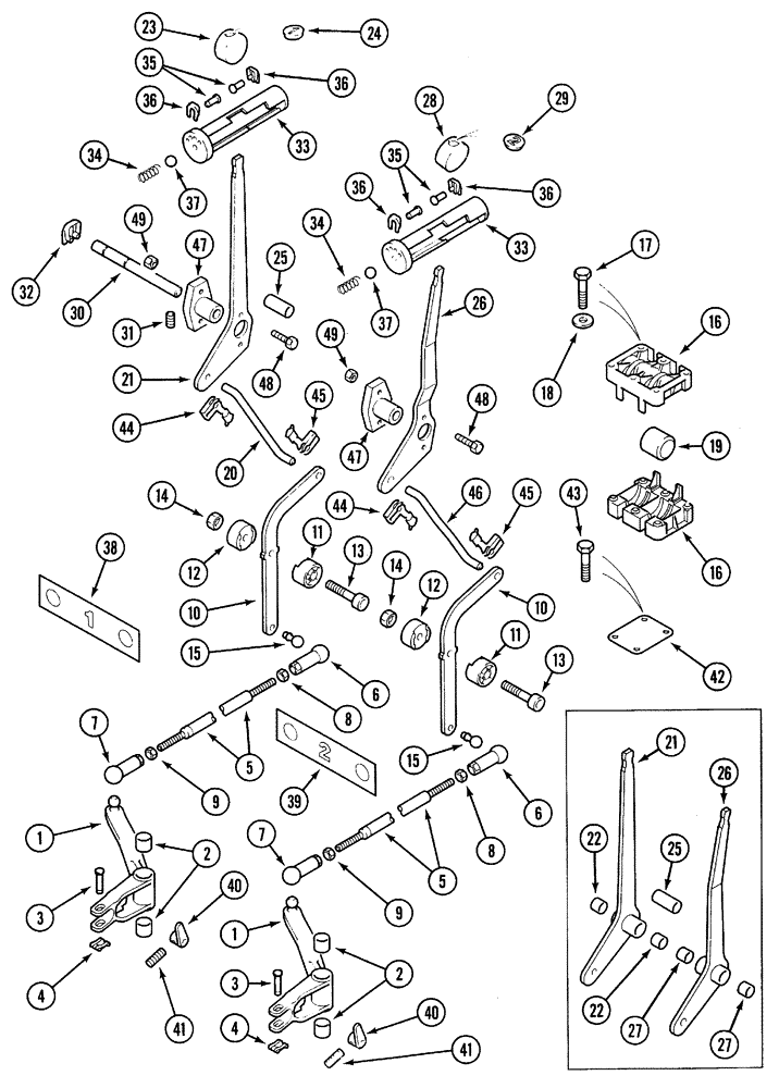 Схема запчастей Case IH 5130 - (8-034) - HYDRAULICS, CONTROLS FOR 1ST AND 2ND REMOTE VALVES (08) - HYDRAULICS