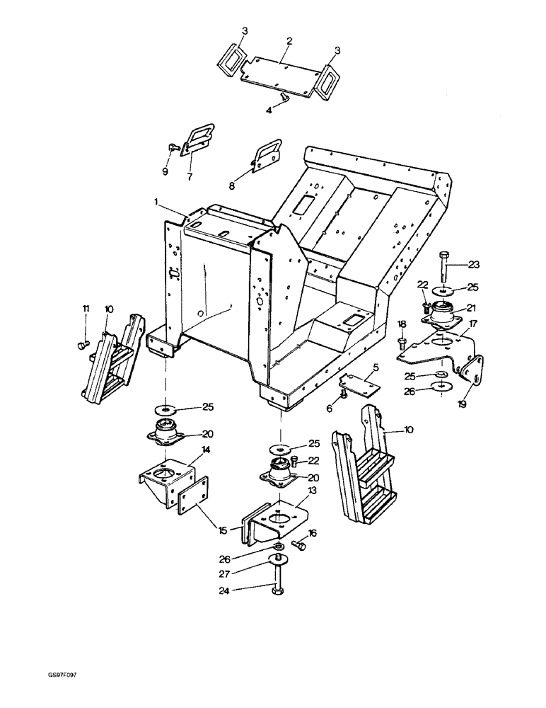 Схема запчастей Case IH 885 - (9-48) - CAB FLOOR AND MOUNTINGS, 885Q, 885QH AND 885SK TRACTORS (09) - CHASSIS/ATTACHMENTS