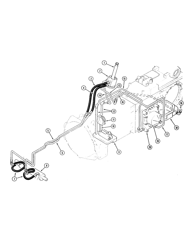 Схема запчастей Case IH 995 - (1-22) - PICTORIAL INDEX, POWER STEERING SYSTEM, MFD TRACTOR WITHOUT CAB (00) - PICTORIAL INDEX