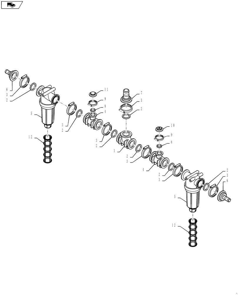 Схема запчастей Case IH 3230 - (75.120.47) - MANIFOLD, CENTER SECTION, 6 SECTION, LO-FLOW (75) - SOIL PREPARATION