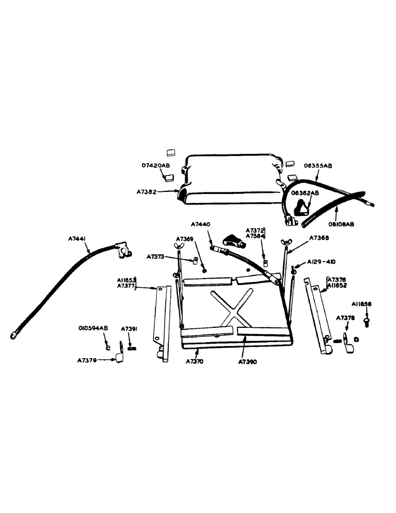 Схема запчастей Case IH 700 - (083) - BATTERY AND SUPPORTS FOR DIESEL TRACTORS (04) - ELECTRICAL SYSTEMS