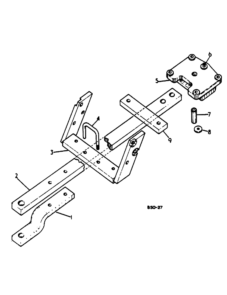 Схема запчастей Case IH 484 - (00J17) - SWINGING DRAWBAR (12) - FRAME