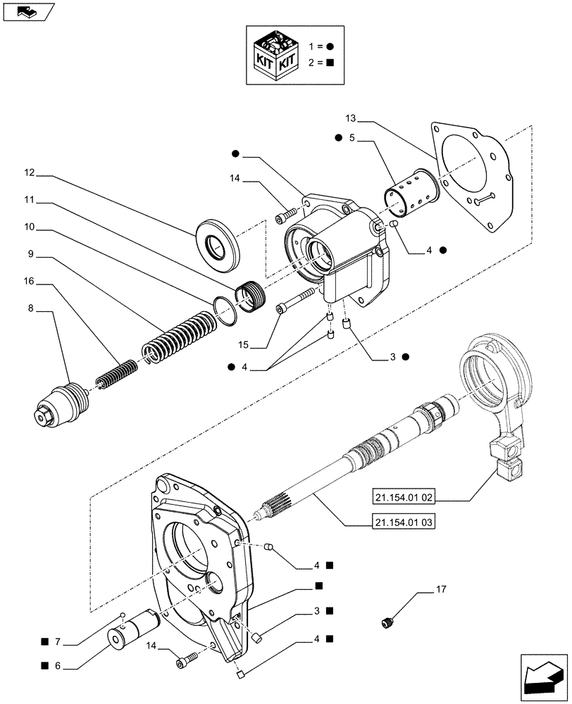 Схема запчастей Case IH FARMALL 75C - (21.154.01[01]) - POWER SHUTTLE TRANSMISSION - COVERS (VAR.330274-330276) (21) - TRANSMISSION