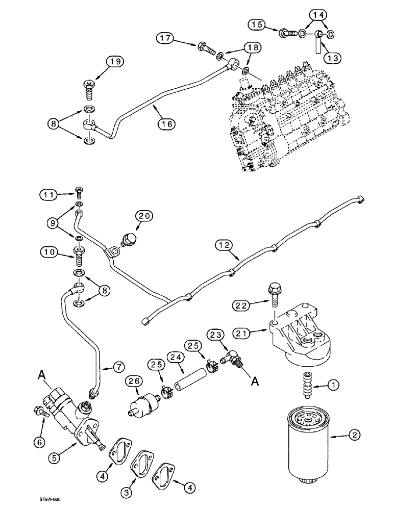 Схема запчастей Case IH 6591TA - (3-06) - FUEL FILTER AND LIFT PUMP, 6T-590 EMISSIONS CERTIFIED ENGINE 