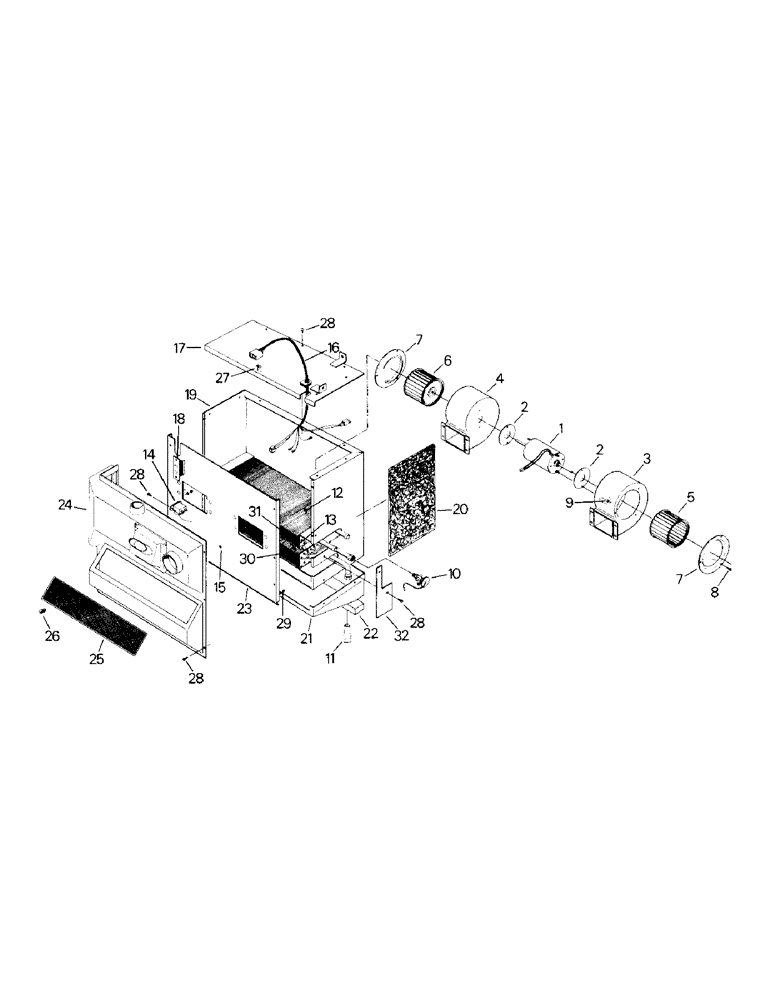 Схема запчастей Case IH KS-280 - (03-05) - A/C & HEATER MODULE ASSEMBLY, LATER STYLE (03) - Climate Control