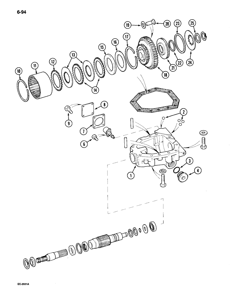 Схема запчастей Case IH 895 - (6-094) - MECHANICAL FRONT DRIVE, TRANSFER GEARBOX (06) - POWER TRAIN