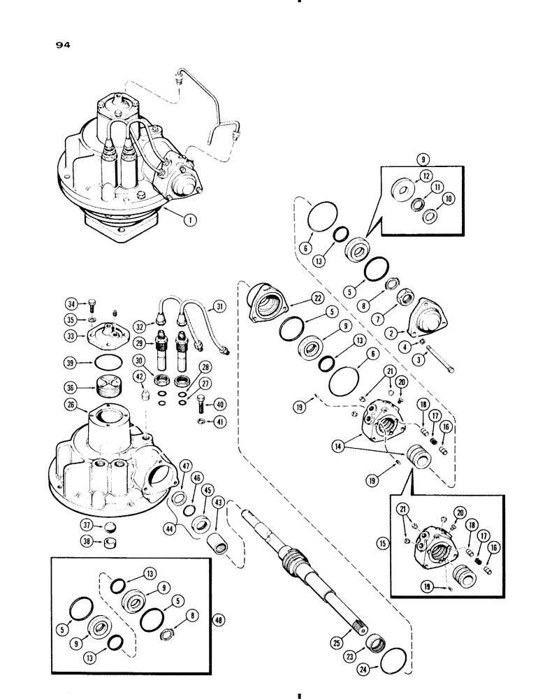 Схема запчастей Case IH 730 SERIES - (094) - A33620 POWER STEERING GEAR, 730 GEN. PURP. AND HI-CLR. (05) - STEERING