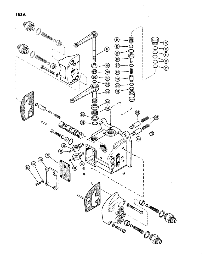 Схема запчастей Case IH 1270 - (183A) - A66726 HYDRAULIC CONTROL VALVE, RIGHT HAND STANDARD (08) - HYDRAULICS