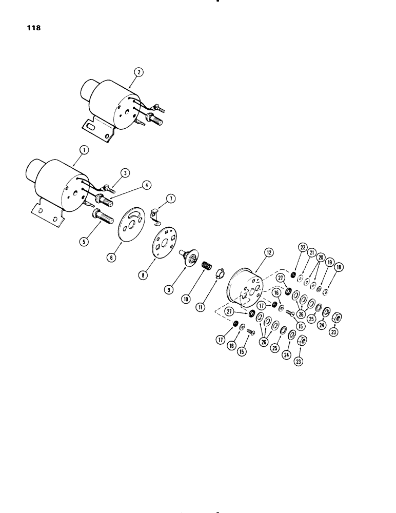 Схема запчастей Case IH 1270 - (118) - STARTING MOTOR SOLENOID (04) - ELECTRICAL SYSTEMS